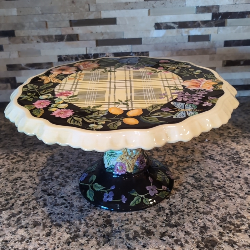 Tracy Porter The Jardinière Collection Floral Ceramic Cake Stand